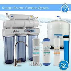 100 GPD Home Drinking 5stage Reverse Osmosis System Modern Brushed Nickel Faucet