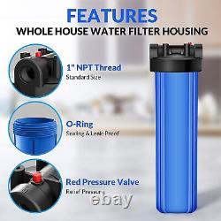3-Stage Big Blue 20 Inch Home Whole House Water Filter Housing System 20 x 4.5