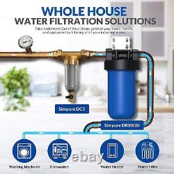 3 Stage Whole House Water Filter Big Blue Housing + Spin Down Sediment Filter