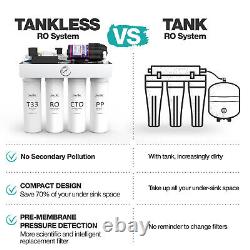 400 GPD UV Reverse Osmosis Tankless RO Water Filter System Extra 7Filters TDS=0