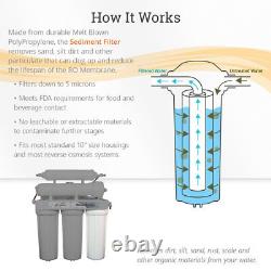 5 Micron Sediment Water Filter Cartridge for Reverse Osmosis 10 x 2.5, 50 PACK