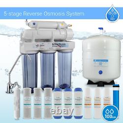 5 Stage Drinking Reverse Osmosis System PLUS Extra 7 Max Water Filters 100 GPD