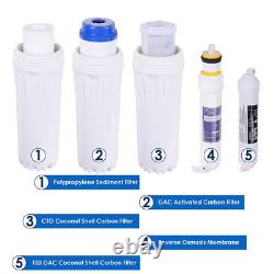 5 Stage Reverse Osmosis Drinking Water Filter RO System Home Purifier 13 FILTERS