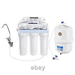 5 Stage Reverse Osmosis Water Filter System RO Drinking Faucet Purifier Home WQA