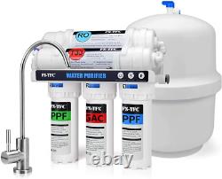 5-Stage Reverse Osmosis Water Filtration System 100GPD Fast Flow plus Extra 4 Fi