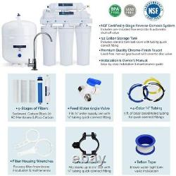 5-Stage Under-Sink Reverse Osmosis Water Filtration System with 50 GPD Membrane
