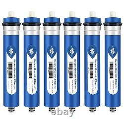 6 Pack 100/150 GPD RO Membrane Reverse Osmosis Purifier Water Filter Replacement