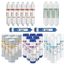 6 Stage 100GPD Reverse Osmosis System pH Alkaline RO Water Filter 1/2/3 Year Set