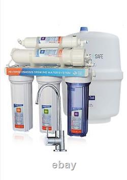 6 stage RO 50GPD reverse osmosis water filter with Alkaline filter + SS Tap Pump