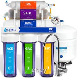 Alkaline Reverse Osmosis Water Filtration System Clear RO with Gauge 100GPD