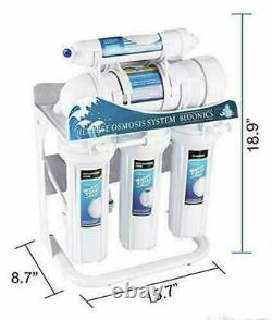 Bluonics 400GPD Tankless 5 Stage Reverse Osmosis Drinking Water With Booster Pump