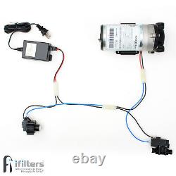Booster Pump Kit for Reverse Osmosis RO DI Systems Up To 50 GPD, 1/4 QC Ports