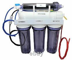 DI Reverse Osmosis Deionization System 5 Stage RO 100 GPD Aquarium Water Filter