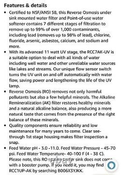 ISpring RCC7AK-UV 7-Stage 75 GPD UV Reverse Osmosis Water Filtration System