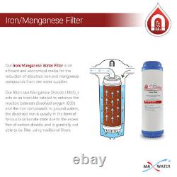 Max Water 3 Stages 10x 2.5 3/4 Port Whole House Iron Manganese Water Filter