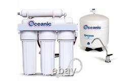 Oceanic 5 Stage Home RO Reverse Osmosis Water Filtration System + Filters, Tank