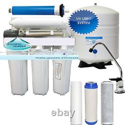 PWS Water Filter Reverse Osmosis Filtration System w. UV Light 100 GPD