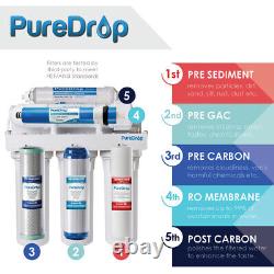 PureDrop 5 Stage Reverse Osmosis System Drinking Water RO with Extra Filters