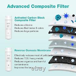 Q3-600 GPD Tankless Reverse Osmosis RO Water Filter System Extra 3CF+RO Filters