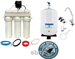 REVERSE OSMOSIS WATER FILTER WITH PERMEATE PUMP 5 STAGE 100GPD Euro Faucet
