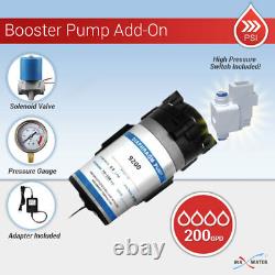 Reverse Osmosis 200 300 GPD Booster Pump + Shut Off Switch + Solenoid + Gauge