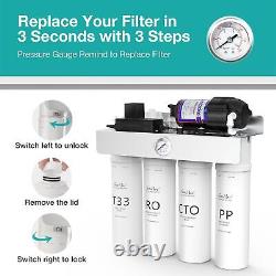 SimPure 400 GPD 5 Stage UV Reverse Osmosis RO Water Filter System TDS Reduction