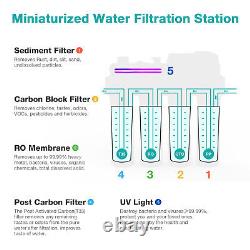 SimPure 400GPD UV Reverse Osmosis Drinking RO Water Filter System NO TANK TDS=0