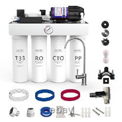 SimPure T1-400 GPD UV Reverse Osmosis RO Water Filter System Under Sink+Alkaline
