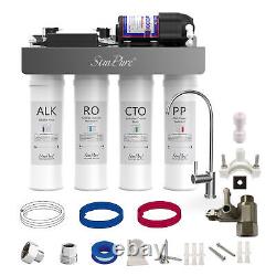 SimPure WP2-400GPD 8 Stage UV Reverse Osmosis System Alkaline pH+11 Water Filter