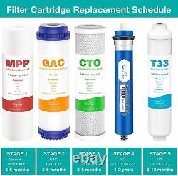 Simpure 5 Stage 75GPD Reverse Osmosis Water Filter System Filtration + 7 Filters