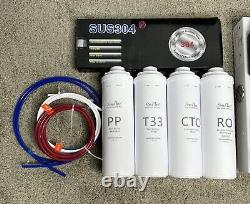 T1-400 GPD 8 Stage UV Reverse Osmosis Tankless RO Drinking Water Filter System