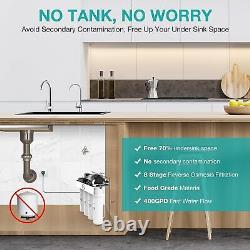 T1-400 GPD Tankless UV Reverse Osmosis Water Filter System Extra 2 Years Filters