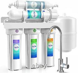 Under Sink 5 Stage Reverse Osmosis Drinking Water Filter System with Faucet&Tank