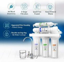 Under Sink 5 Stage Reverse Osmosis Water Filtration TDS Reduction 100 GPD